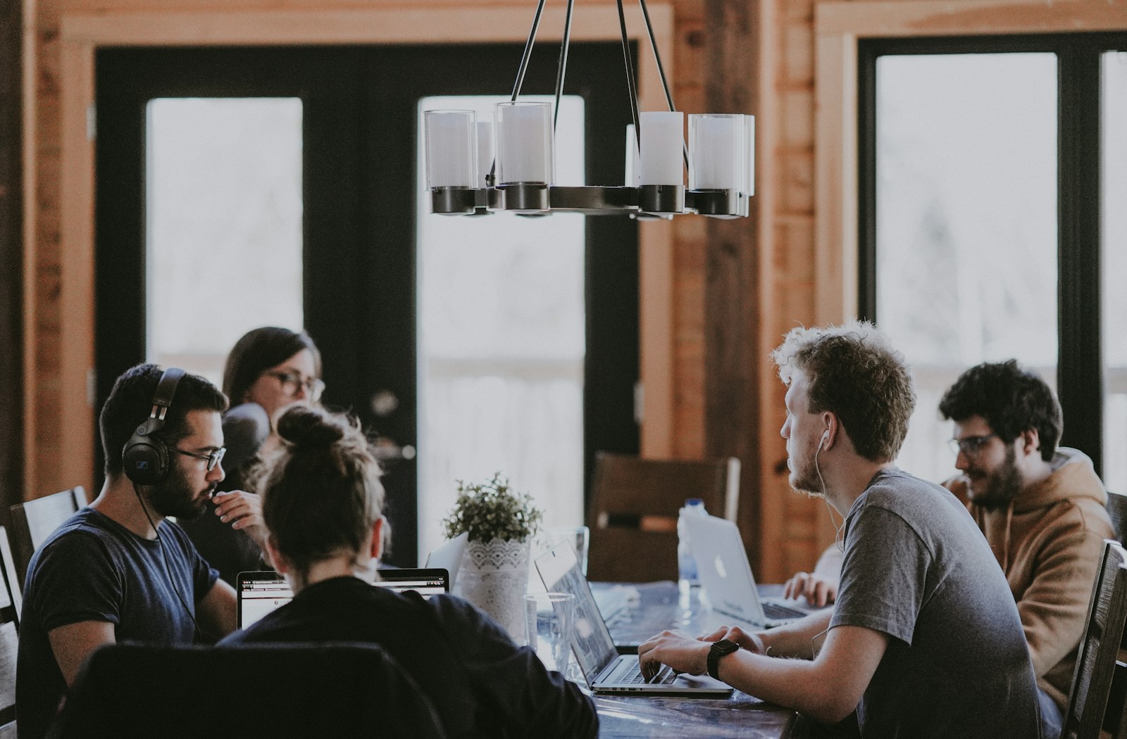 Team collaboration in a professional workspace