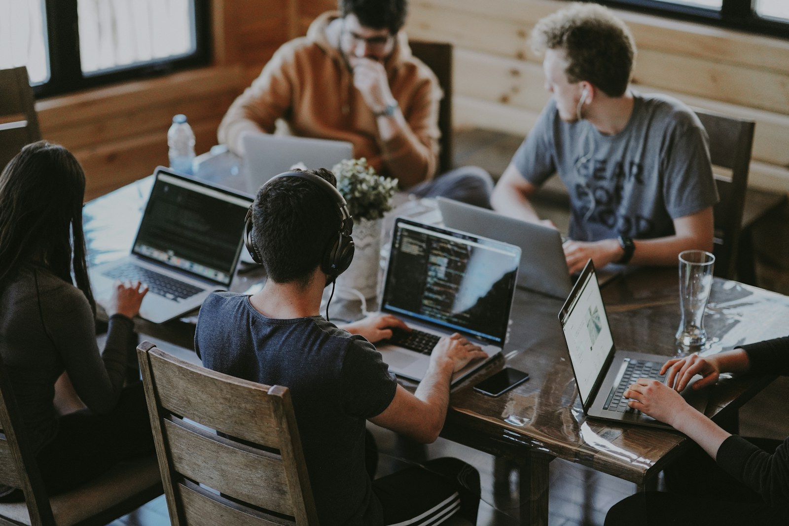Diverse team meeting in a clean office environment